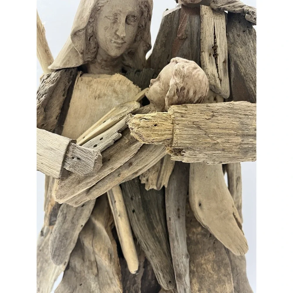 Christmas Driftwood Nativity Large Jesus Mary Joseph 18x11